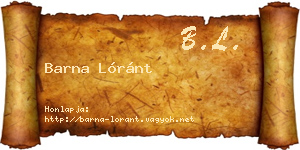 Barna Lóránt névjegykártya
