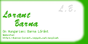 lorant barna business card